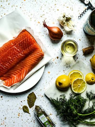 Mediterranean Poached Salmon Salad