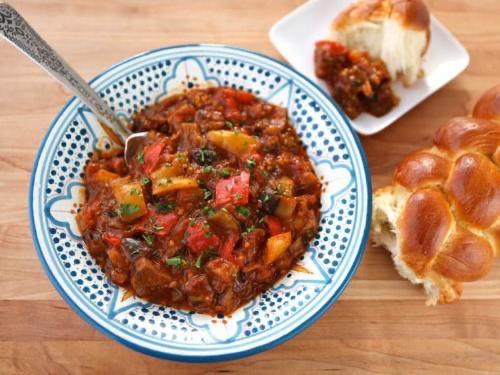 Zaalouk (Moroccan Eggplant & Pepper Salad)