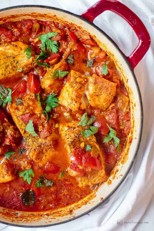 Mediterranean Cod "ShakShuka" Style