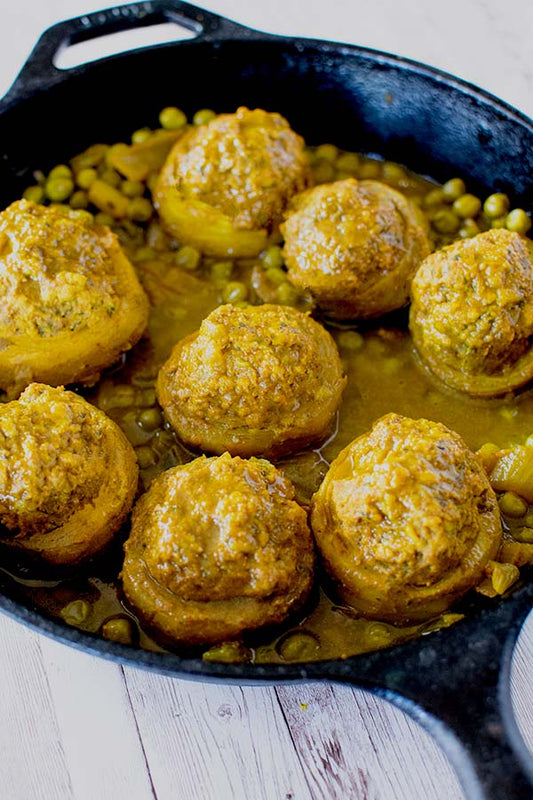 Israeli Chicken Stuffed Artichoke Bottoms